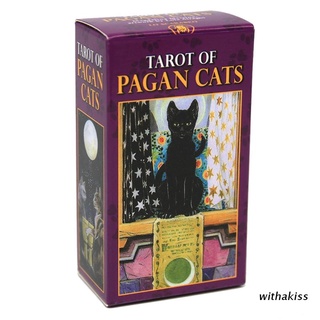 withakiss 78 cartas baraja tarot de gatos paganos completo inglés fiesta de la familia juego de mesa oracle tarjetas astrología adivinación destino tarjeta