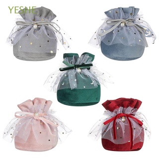 YESHE Multifunction Drawstring Velvet Gift Bags Wrapping Jewelry Velvet Pouches Star Gauze Skirt Velvet Gift Bag Gauze & Pearl DIY Gift Bag Velvet Jewelry Storage Bag Party Supplies Candy Pouches/Multicolor