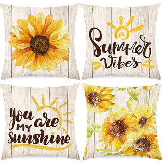 Sunflower 18x18 Pillow Covers Summer Decorative Throw Pillow Case