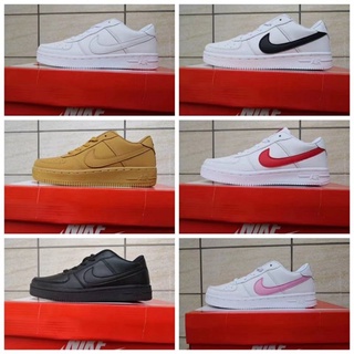 UUX 24H Enviar Listo Stock Hombres Mujeres Nike Air Force 1 AF1 Bajo WOALL Blanco kasut perempuan (1)
