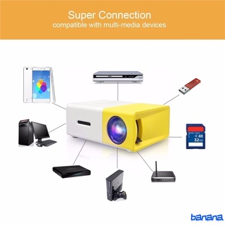 LED Home Mini Proyector Soporte 1080P HD HDMI USB AV TF Portátil Reproductor Multimedia Banana
