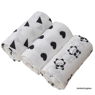 beibeitongbao 3pcs Muslin Blanket Cotton Baby Swaddle Bamboo Soft Newborn Bath Towel Gauze Infant Wrap Sleepsack Stroller Cover