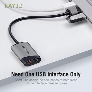 KAY12 2 en 1 adaptador de sonido estéreo USB tarjeta de sonido tarjetas de sonido adaptador de Audio convertidor para portátil de escritorio puerto USB 3,5 mm auriculares y micrófono Jack adaptador de Audio/Multicolor (1)