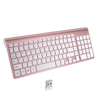 [brprettyia] teclado inalámbrico de escritorio delgado 2.4g silencioso para pc portátil teclado numérico