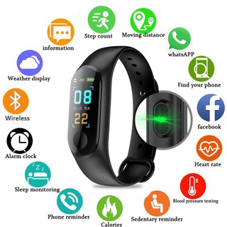Reloj inteligente M3Plus pulsera pulsera Bluetooth impermeable con Monitor De presión Arterial y frecuencia cardiaca/reloj Digital De calorías!!