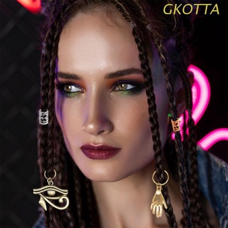 GKOT Metal Hair Coil Dreadlocks Beads Hair Braid Rings Clip Pendants Dreadlocks Bead