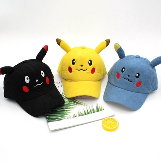 Pikachu sombrero de pana otoño invierno niños caliente gorra de béisbol bebé lindo orejas gorra marea