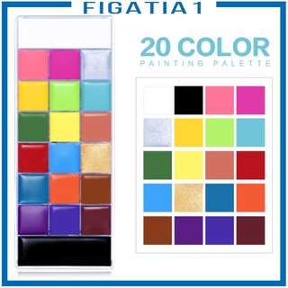 [FIGATIA1] 20 colores pintura corporal cara paleta de aceite segura pintura Set para fiesta de Halloween