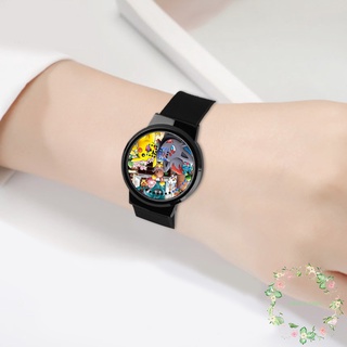 anime pokemon pikachu touch led reloj impermeable con pantalla de hora y fecha para niños (2)