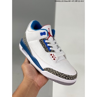 venta caliente jordan 3 retro "true blue" blanco azul jordan zapatos de baloncesto 136064-104 854262-106 40~45