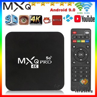 mxq pro 4k 2.4g/5ghz wifi android 9.0 quad core smart tv box mxqpro5g reproductor multimedia 1g + 8g
