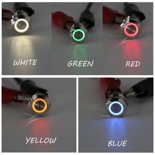 OPTION Util LED en / de Hot Coche de aluminio Empuje el interruptor de boton Universal Durable Brand New Moda Símbolo/Multicolor (3)