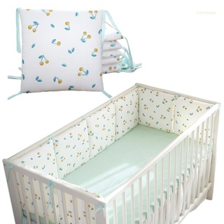 Haha 6 piezas de bebé de algodón suave cuna parachoques recién nacido cama Protector de cuna almohadas bebé cojín alfombrilla de ropa de cama decoración de la habitación