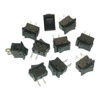 Mini Switch Interruptor De Balancin Negro 10 Piezas