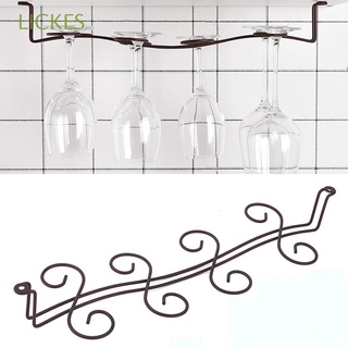 lickes metal estante de vidrio de vino decorativo colgante estante tallo titular barra organizador gabinete cocina durable hierro taza percha