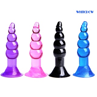 [[whitedew]] Unisex Pleasure Flexible Beads Anal Sex Toy Butt Plug Insert with Suction Cup