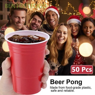 ben1efitfood taza de jugo de alta calidad 450ml hogar taza de plástico rojo bar juegos 50 unids/set beber evento fiesta suministros/multicolor