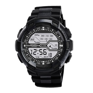 Reloj de pulsera Digital con cronómetro Digital LCD para hombre a la moda a prueba de agua para hombre (2)