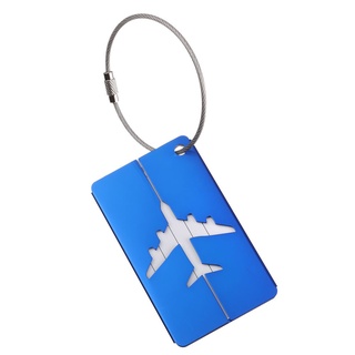 ❀SIMPLE❀ identificador de etiquetas de maleta etiquetas de bucle con cuerdas de viaje etiquetas de equipaje de acero inoxidable reutilizable nombre tarjeta de identificación maleta equipaje de aluminio bolsa de Metal etiqueta/Multicolor (5)