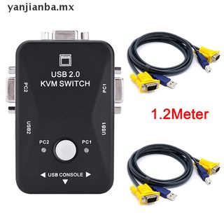 yanba kvm switch vga cable usb 2.0 divisor caja adaptador compartir monitor teclado ratón.