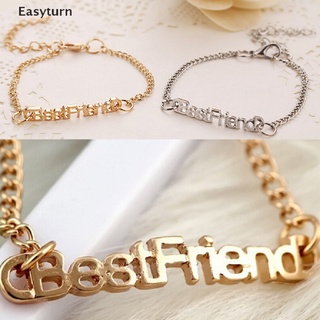 Easyturn letras de aleación pulseras de amistad para mujeres hombres joyería regalos para mejores amigos MY