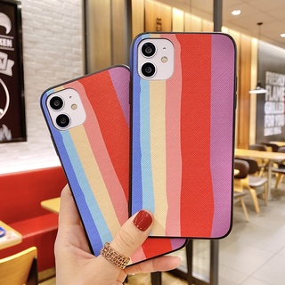 Hard Phone Case For Huawei Y7a Y9s Y9 prime 2019 Y9a nova 7i 7 SE 5T 4e 4 3i 3 3e 2i 2 Lite Y8p Y7p Y6p Y5p P 30 40 Lite P40lite Cute Red Rainbow Stripes