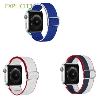 EXPLICIT1 nuevo Hebilla en forma de ocho Elástico Ajustable Apple Watch Band Colores internacionales Nylon multi-estilo Correa iWatch 1 ~ 6