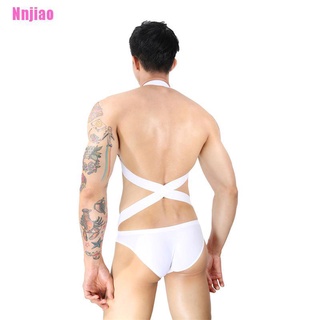 <Nnjiao> lencería masculina arnés Halter hueco elástico correa de pecho body muscular disfraz (6)