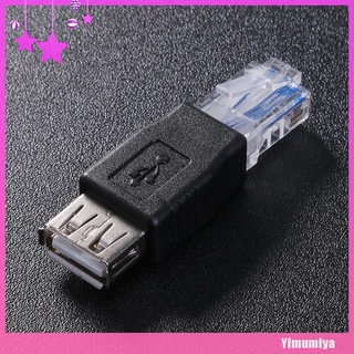 (Yimumiya) Crystal Head Ethernet RJ45 macho a USB hembra LAN Cable convertidor