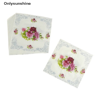 <Onlysunshine> 20 servilletas de papel de flores rosadas festivas y servilletas de pañuelos de fiesta decoupage decoración papel