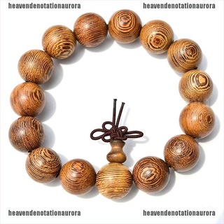 he6mx 15mm madera tíbet buda budista oración pulsera mala brazalete pulsera 210907