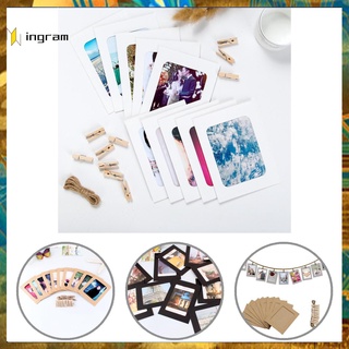 [IN] Stock 3 Colors Photo Collage Frames Album Card Frames with Pegs Dust-Proof Home Decoration