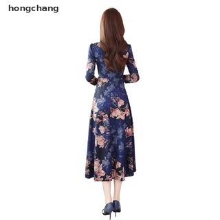 hongchang jacquard retro falda larga, mujeres elegantes, estilo chino, mejorado cheongsam, estilo chino delgado todo-partido vestido mx
