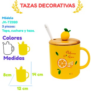 Taza Cup Té Café Limón Cerámica Lindo Caliente Descanso (2)