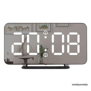 One: reloj de pared Digital con espejo despertador LED pantalla de temperatura reloj Snooze