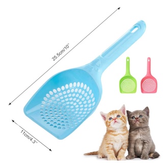 Pala para limpiar arenero de gato material plastico tamaño de 26*11cm color azul rosa y verde (5)