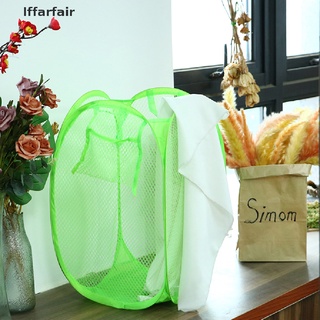 [iffarfair] cesta plegablecesta de lavandería pop up cesta de ropa sucia de malla abierta.