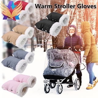 guantes de cochecito de invierno cálidos impermeables para cochecito de bebé, manoplas de lana