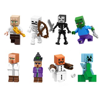 【Available】 Lego Minecraft Building Blocks Toys Characters Steve Enderman Skeleton Minifigure Kids Toy Gift