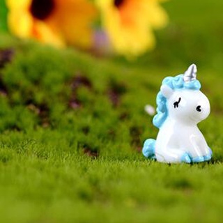 [listo stock] 2 piezas miniatura unicornio figura mini unicornio miniatura jardín casa de muñecas micro paisaje adornos regalo para niños