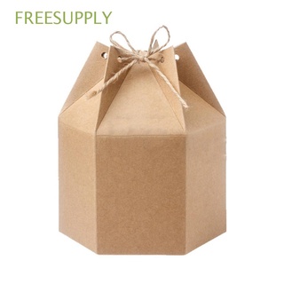 freesupply 10/30/50pcs cajas de regalo con cuerda de boda favor caja de caramelos hexagonal linterna de cartón papel kraft paquete de san valentín suministros de fiesta