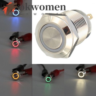 OKWOMEN Universal Empuje el interruptor de boton Brand New Símbolo LED en / de Durable Util Moda Hot Coche de aluminio/Multicolor (1)