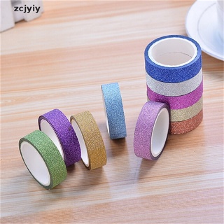 zcjyiy 10pcs glitter washi papel pegajoso enmascaramiento cinta adhesiva etiqueta diy craft decorativo mx