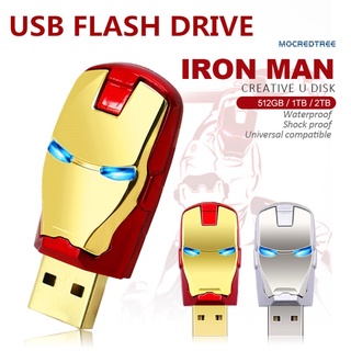 mocredtree Iron Man 512GB 1TB 2TB USB 2.0 Flash Drive disco de almacenamiento de datos pulgar Memory Stick