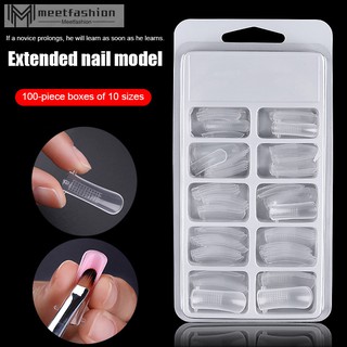 1 caja reutilizable de uñas de extensión modelo transparente rápido alargar molde de uñas para manicura