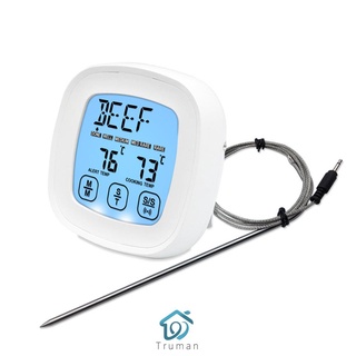(disponible) Termómetro de pantalla táctil impermeable parrilla temperatura sonda herramientas de cocina barbacoa