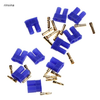 rin 5 Pairs EC2 2.0mm RC Lipo Battery Connector Gold Bullet Banana Plug Male&Female