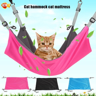 Hamaca para gatos, silla colgante, suave, para mascotas, fresco y cálido, con correa ajustable, almohadilla para dormir