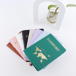 pla unisex cuero pu parejas pasaporte titular cubierta mapa pasaporte viaje caso cartera