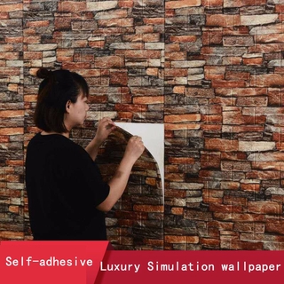 Papel pintado de roca de lujo 3D autoadhesivo impermeable papel de pared Retro decoración de pared